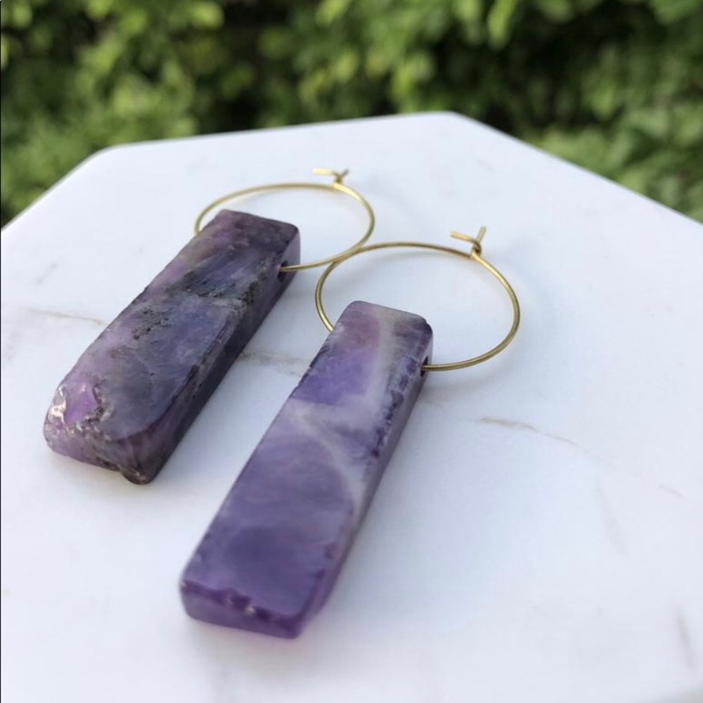 Boutique Amethyst Drop Earrings